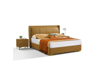 Chambre Set Lit Table de chevet Design Lits Modernes en Cuir Groupés