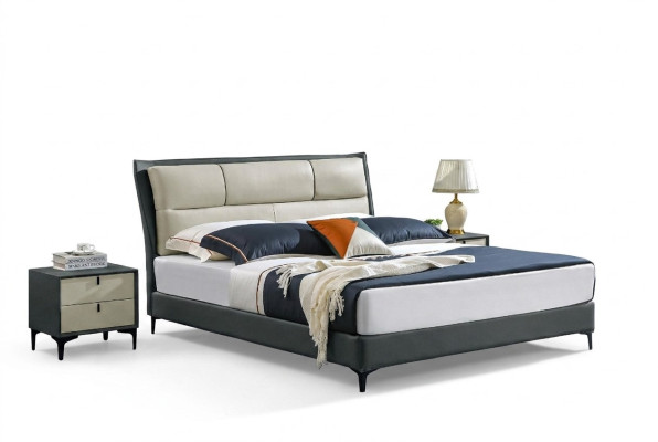 Ensemble de chambre Designer lit de luxe complet comprenant 2 tables de chevet