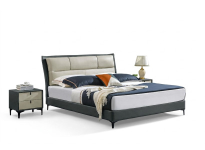 Ensemble de chambre Designer lit de luxe complet comprenant 2 tables de chevet