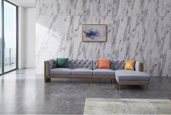 Paysage vivant Canapé d'angle en L Canapé Siège Rembourrage Ensemble Suite Canapé Mobilier de luxe