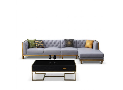 Canapé d'angle Canapé Canapé Canapé en cuir Paysage de vie Mobilier de luxe Forme en L