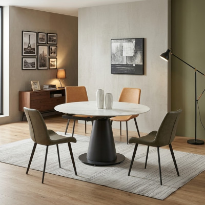 Salle à manger Design Meubles Chaise Groupe Table 4 Chaises Inclinables Ensemble Suite nouveau