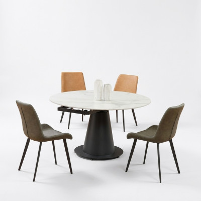 Salle à manger Design Meubles Chaise Groupe Table 4 Chaises Inclinables Ensemble Suite nouveau