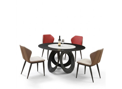 Designer Ensemble de salle à manger en bois Ensemble de table décorative 4 chaises inclinées Suite