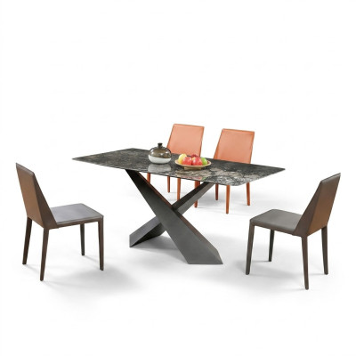 x Jambes Colonnes Table Salle à manger Tables 180x90 Mobilier de luxe en marbre de design