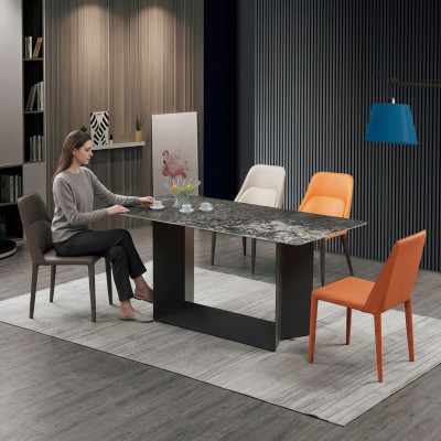 Haute qualité Table de luxe Tables Salle à manger Mobilier Colonnes Pied Marbre
