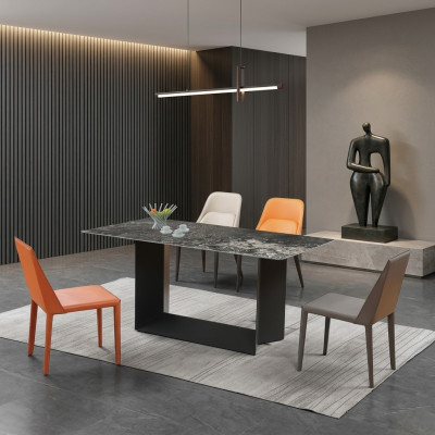 Haute qualité Table de luxe Tables Salle à manger Mobilier Colonnes Pied Marbre