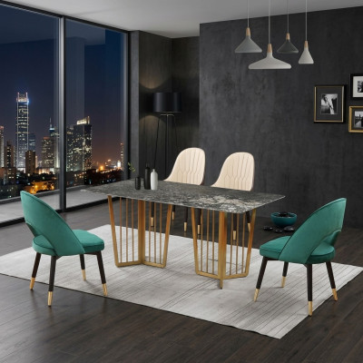 Ensemble de salle à manger complet avec table et 4 chaises pour salle à manger.