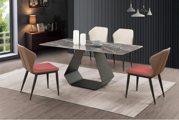 Table à manger moderne Table Tables en marbre 180x90 Salle à manger Mobilier de luxe Design neuf.