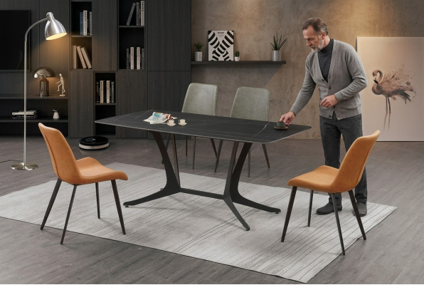 Salle à manger luxe table colonne tables groupe 5 pièces. Ensemble Suite Fauteuil