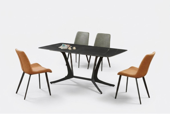 Salle à manger luxe table colonne tables groupe 5 pièces. Ensemble Suite Fauteuil
