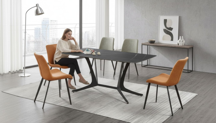 Designer Dining table Table Dining room Deco Living room Design Tables 180x90cm  Designer Table à manger Table Salle à manger Déco Salon Design Tables 180x90cm