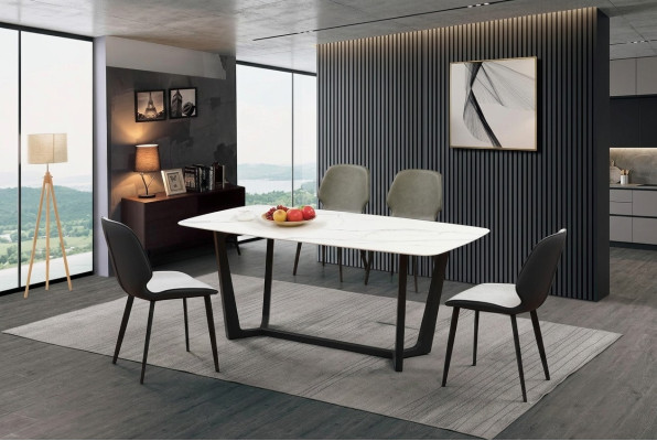 Table de colonne Luxe Tables Salle à manger Mobilier Complet e Suite 5 pièces.