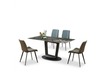 Table de luxe Table à manger Tables Design en acier inoxydable Meubles Salle à manger 180x90