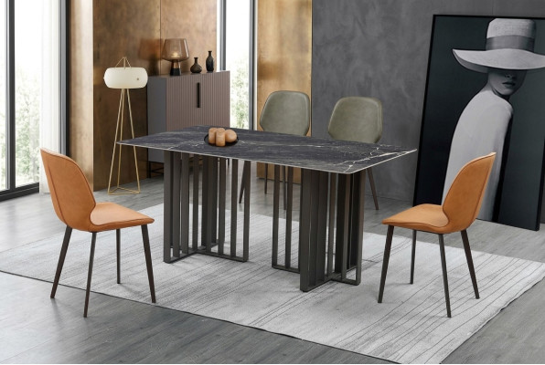 Table Chaise Salle à manger Mobilier Fauteuil Set Suite Groupe Tables 5pcs.