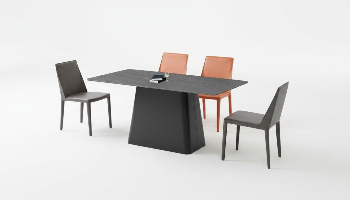 Table à manger moderne Table en bois Design en bois Tables en acier inoxydable Table Salle à manger 180x90