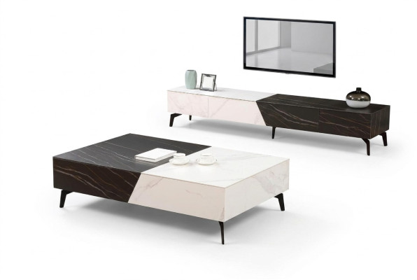 Table en bois Table basse Table d'appoint Canapé Design Salon brillant 130x80