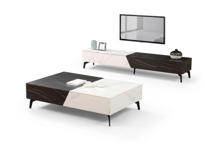 Table en bois Table basse Table d'appoint Canapé Design Salon brillant 130x80