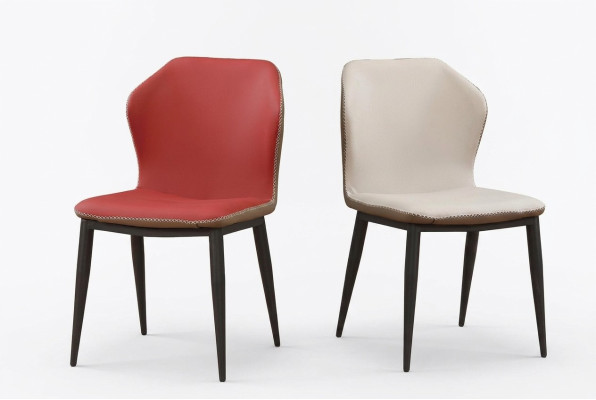 Chaise 1x Salle à manger Rembourrage TV Salon Fauteuil Club Textile Siège en cuir
