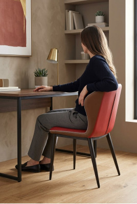 Chaise 1x Design de luxe Conception de revêtement de siège de chaises Bureau de salle à manger en bois neuf.
