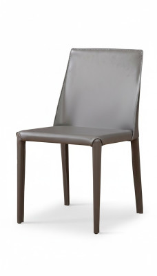 Chaise de fauteuil moderne 1x Chaise de salle à manger TV Siège Chaise rembourrée Gris Fauteuil neuf.