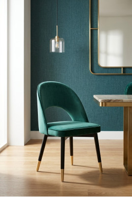 Chaise de fauteuil moderne 1x Chaise de salle à manger Lounge Siège rembourré en textile neuf