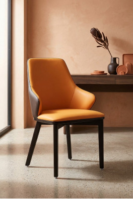 Salle à manger 1x Ensemble de chaises Siège Chaises réelles Rembourrage Lehn Designer Fauteuil en bois