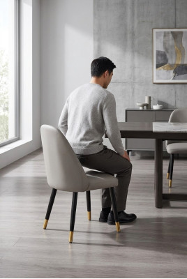 Chaise incomparable en gris pour salle à manger dans un style moderne