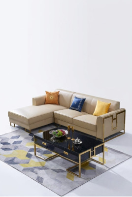 Luxueux Canapé d'angle en cuir de Canapé d'angle Design de luxe Italie