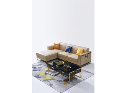 Luxueux Canapé d'angle en cuir de Canapé d'angle Design de luxe Italie