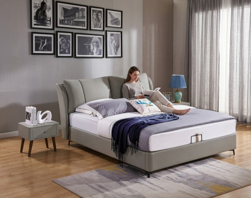 Lit 2x Table de chevet 3 pièces Ensemble de chambre Design Lits de luxe modernes Groupe de nouveaux beds