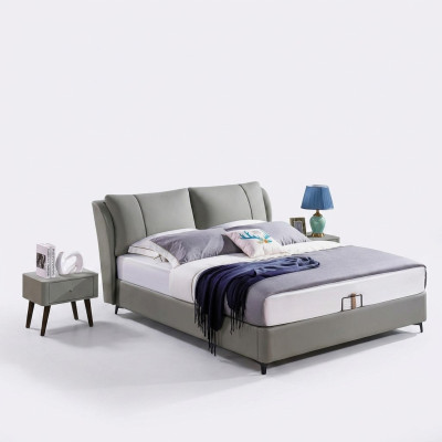 Lit 2x Table de chevet 3 pièces Ensemble de chambre Design Lits de luxe modernes Groupe de nouveaux beds