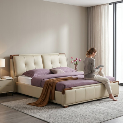 Ensemble de chambre à coucher design 3 pièces. Set Lit Table de chevet Classique Lits de luxe Ensemble de meubles