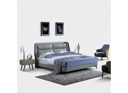 Lit 2x Tables de chevet 3 pièces. Meubles italiens Chambre à coucher Lits Bois Ensemble neuf