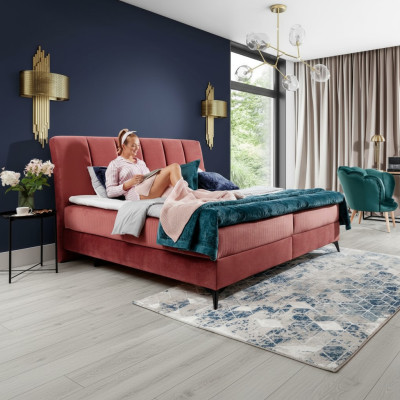 Conception de literie rembourrée Luxueux lit double d'hôtel Lits de mariage Chambre de sommeil Textile 180x200cm