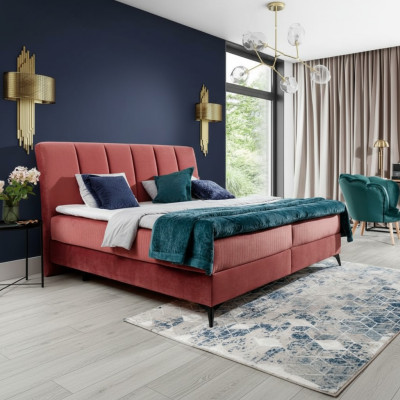 Conception de literie rembourrée Luxueux lit double d'hôtel Lits de mariage Chambre de sommeil Textile 180x200cm
