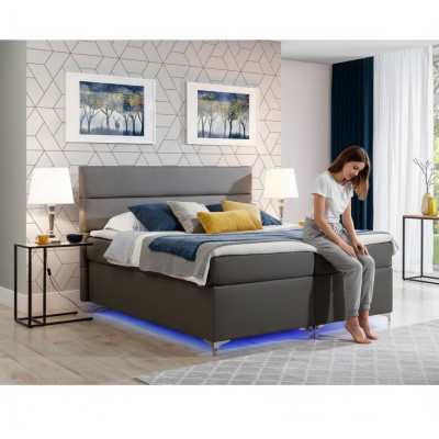 Lit Boxspring Lit lit Double en cuir Lits Rembourrage Chambre Literie 180x200