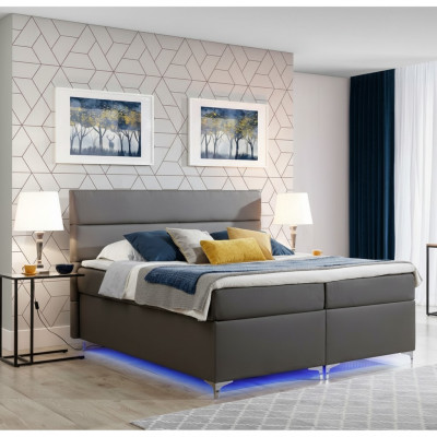 Lit Boxspring Lit lit Double en cuir Lits Rembourrage Chambre Literie 180x200