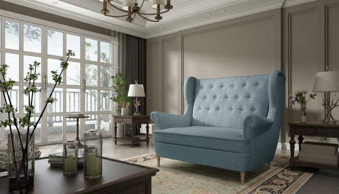Tabouret Chesterfield Deux places Canapé 2 places Canapé en velours Rembourrage Canapés