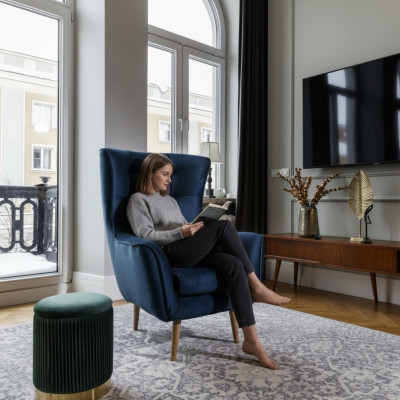 Fauteuil Club Lounge, designer, fauteuil inclinable, canapé, 1 place, TV, nouveau, textile