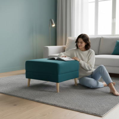 Repose-pieds Tabouret Pouf Salon Tabouret design Cuir Textile