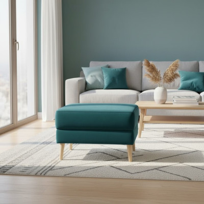 Repose-pieds Tabouret Pouf Salon Tabouret design Cuir Textile