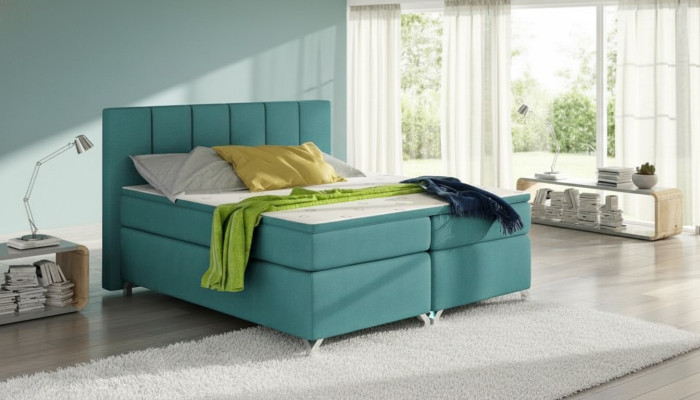 Lit rembourré de designer de luxe Lits Lits Lit Lit Textile Boxspring 180x200 nouveau