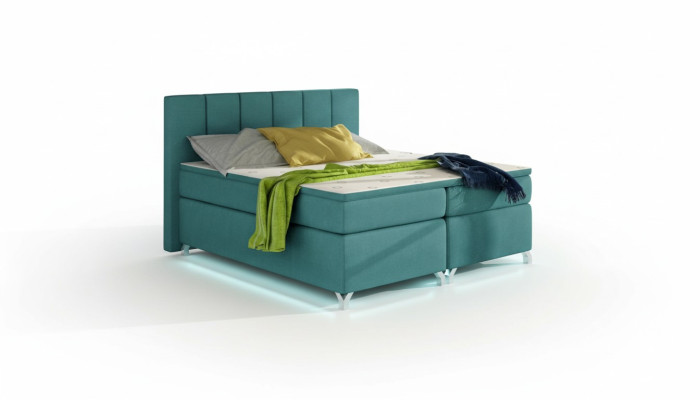 Lit rembourré de designer de luxe Lits Lits Lit Lit Textile Boxspring 180x200 nouveau