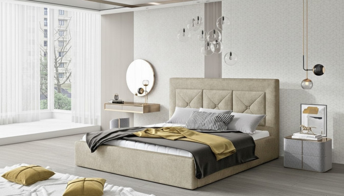 Classique lit moderne Style double lits d'hôtel en bois 220x220 Chambre nouvelle