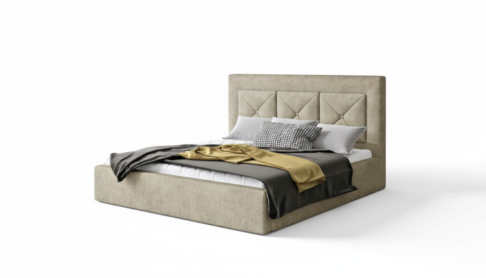 Classique lit moderne Style double lits d'hôtel en bois 220x220 Chambre nouvelle