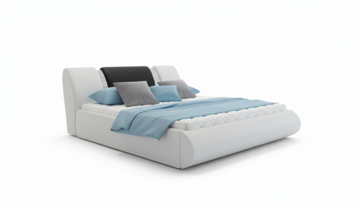 Lit box spring de luxe noir blanc Lits Mobilier de chambre Double Design Hôtel