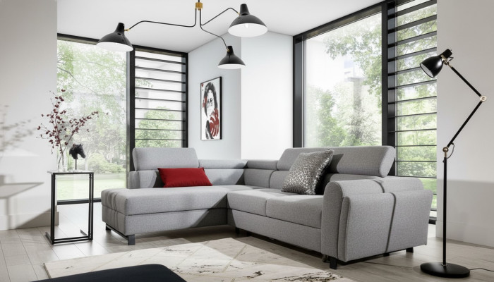 Paysage vivant Canapé d'angle en L Fauteuil Ensemble Suite Canapé moderne Siège textile Coin