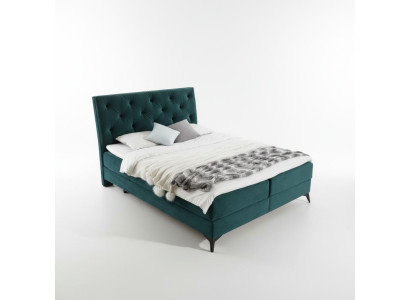 Lit Box Spring de luxe en tissu Hôtel Vert Lits Chambre Mobilier Design Velours neuf