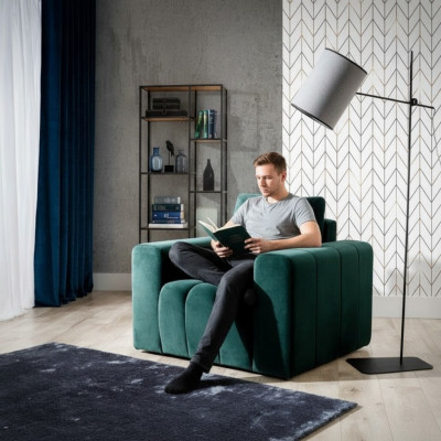 Fauteuil Canapé Sofa Relax Cuir Salon Tapisserie Club Siège Luxe TV Design